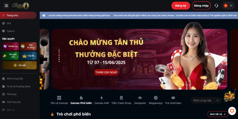 Đánh giá Live Casino House – Nhà cái trực tuyến bùng nổ 2025