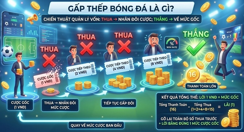 đánh gấp thếp bóng đá