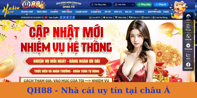 Sân chơi QH88 mang đến cơ hội cá cược xanh chín, đổi thưởng công bằng 